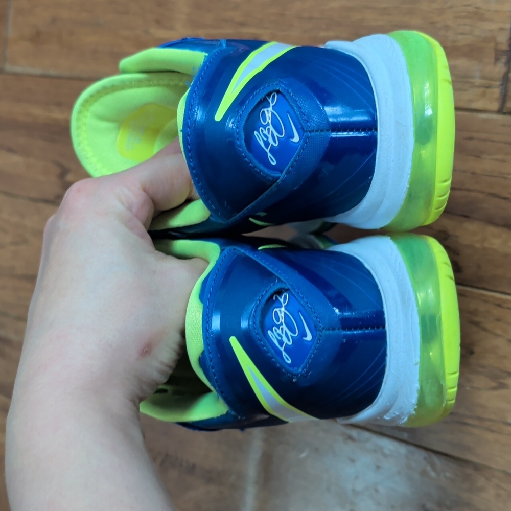 Nike LeBron 8 V2 Low Sprite Blue & Neon Green Athletic Basketball Shoes - Picture 4 of 13